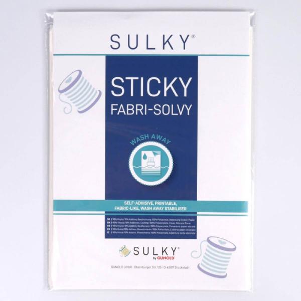 SULKY STICKY FABRI-SOLVY, 12 Blatt á 21,5 cm x 28 cm